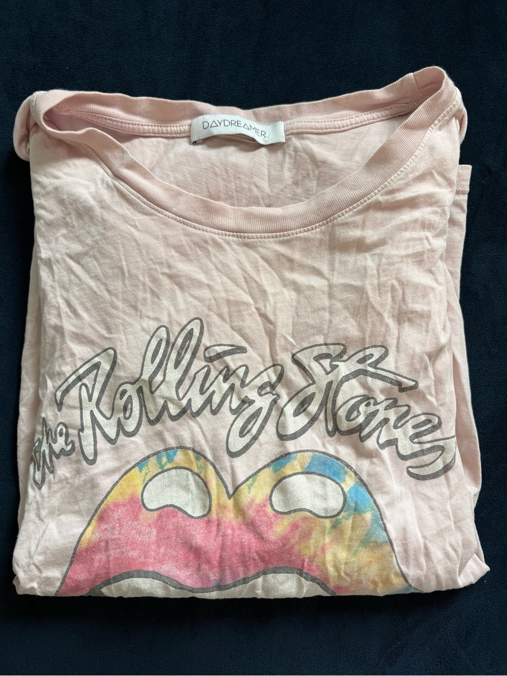 Daydreamer Pink Rolling Stones Graphic Tee Medium